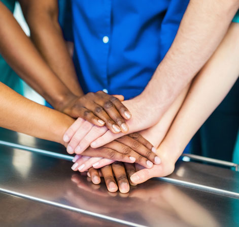 Group of hands of People in the Medical Feild